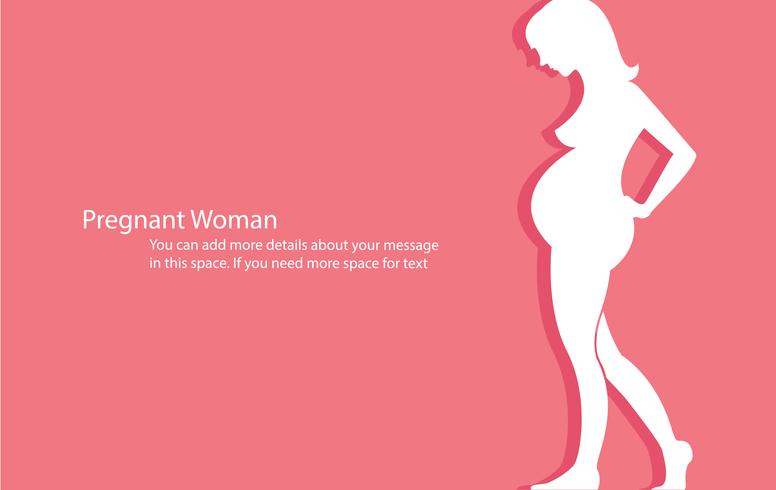 femme enceinte avec illustration vectorielle fond rose vecteur