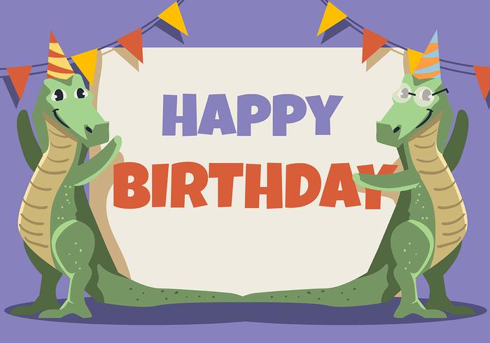 Joyeux anniversaire crocodiles animaux vecteur