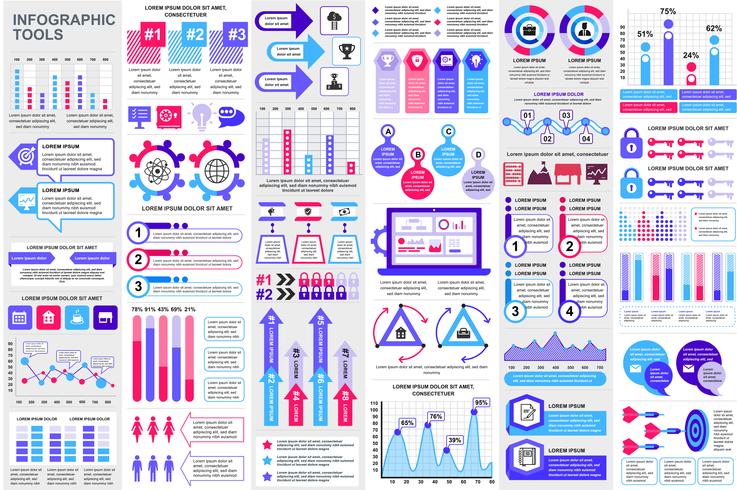 Modèle de conception infographique éléments visualisation de données vecteur. Peut être utilisé pour les étapes, les options, les processus métier, les flux de travail, les diagrammes, le concept d&#39;organigramme, la chronologie, les icônes marketing et vecteur