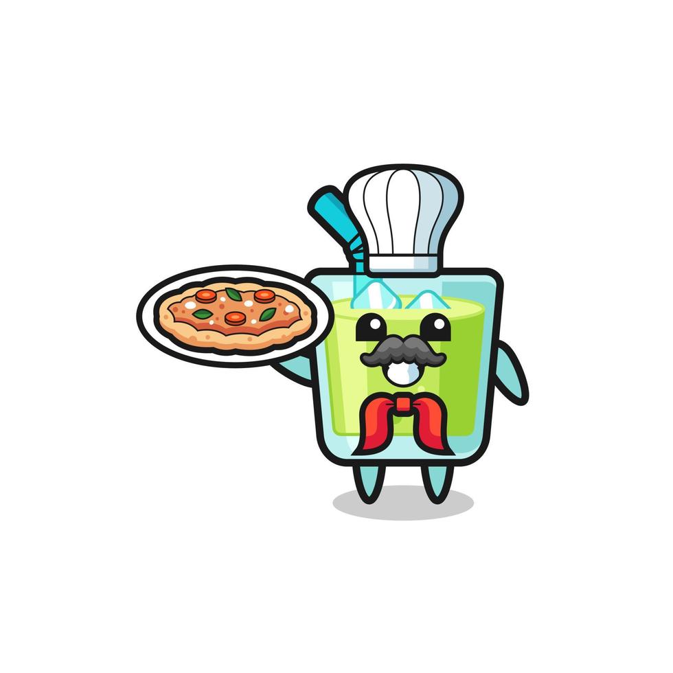 personnage de jus de melon en tant que mascotte du chef italien vecteur