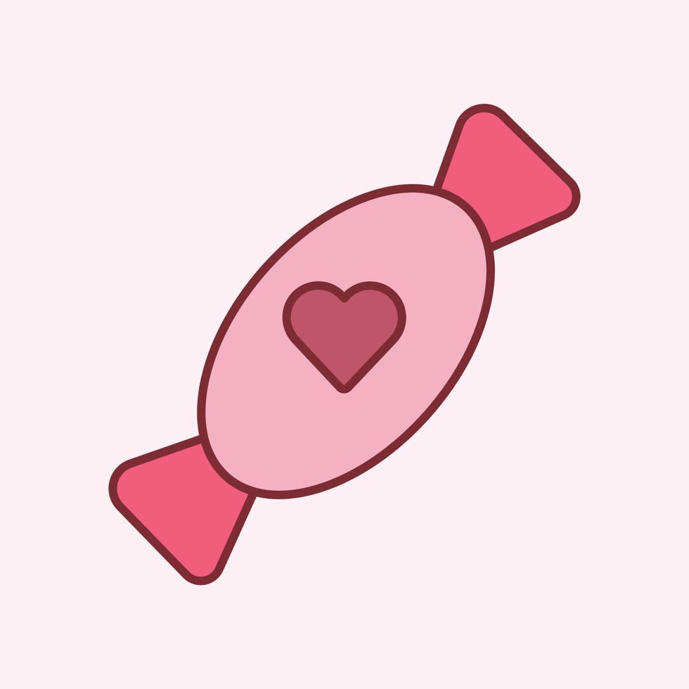 icône de la saint-valentin isolé sur fond rose tendre. vecteur