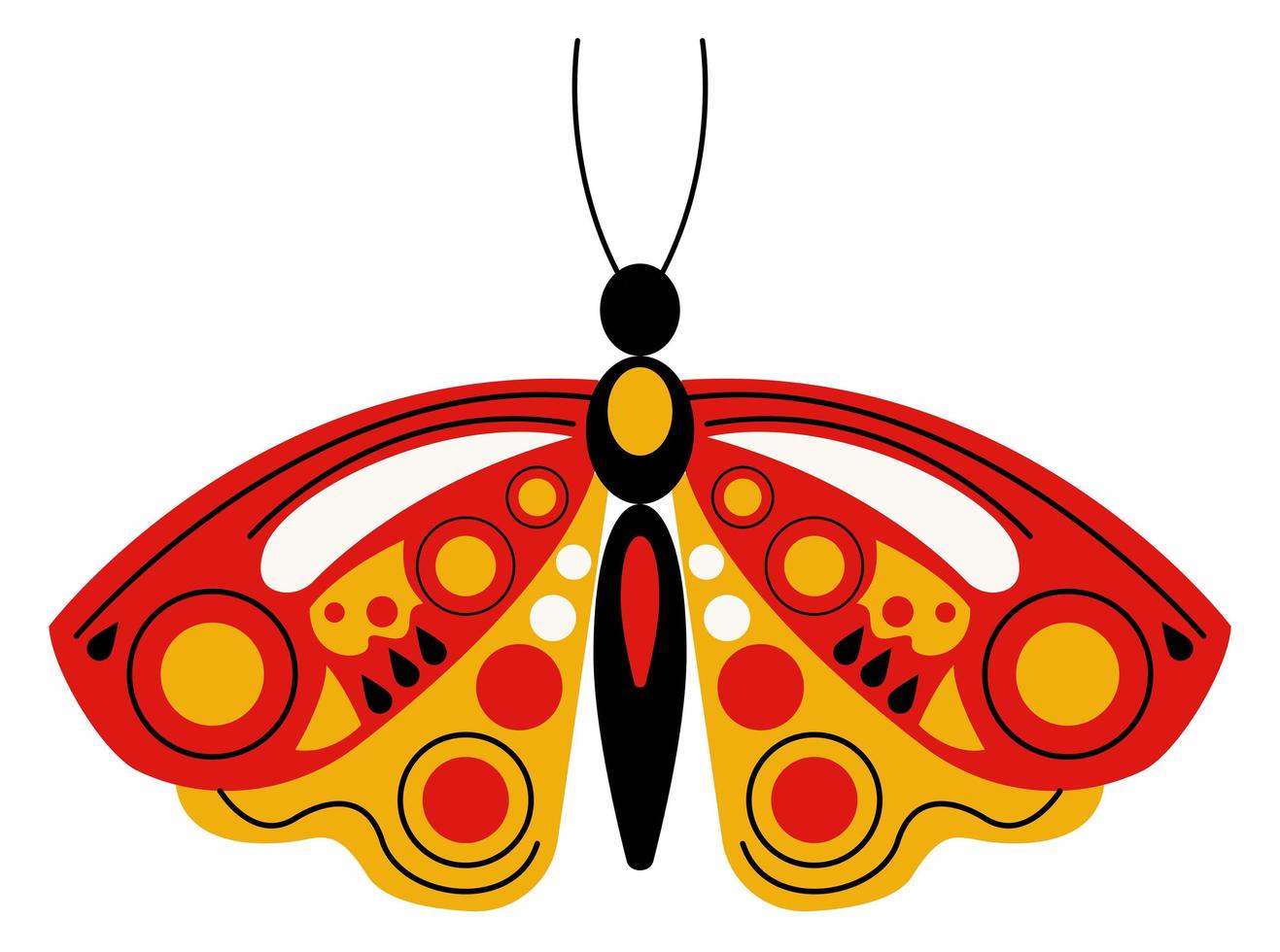joli papillon rouge vecteur