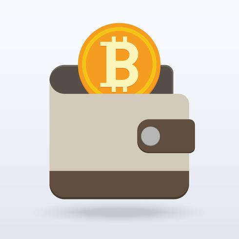 Bitcoin flat design, Numérique ou pièce virtuelle vecteur