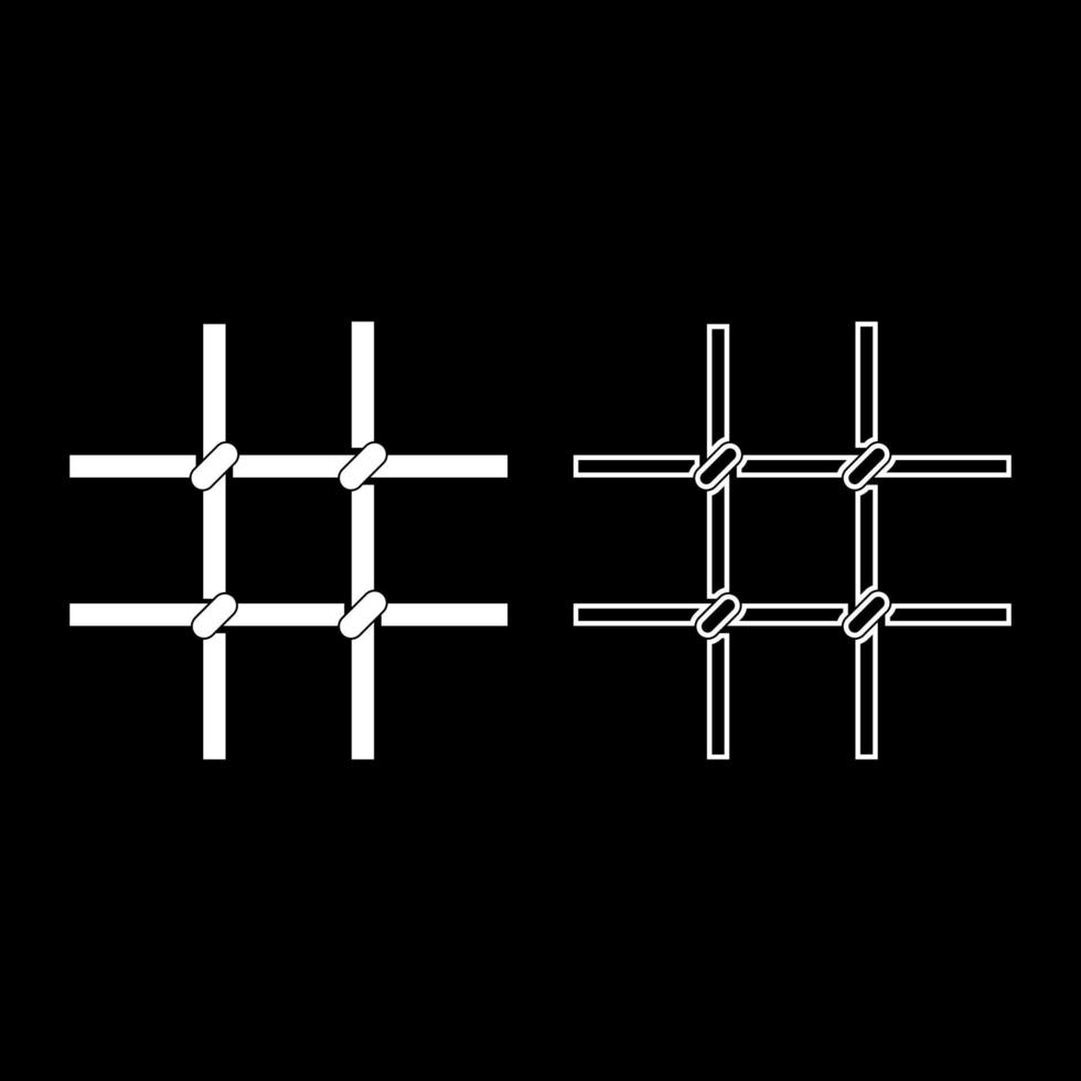 barreaux de prison grille métallique icône contour ensemble illustration vectorielle de couleur blanche image de style plat vecteur