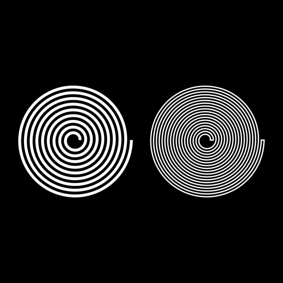 spirale hélice gyre icône contour ensemble couleur blanche illustration vectorielle image de style plat vecteur