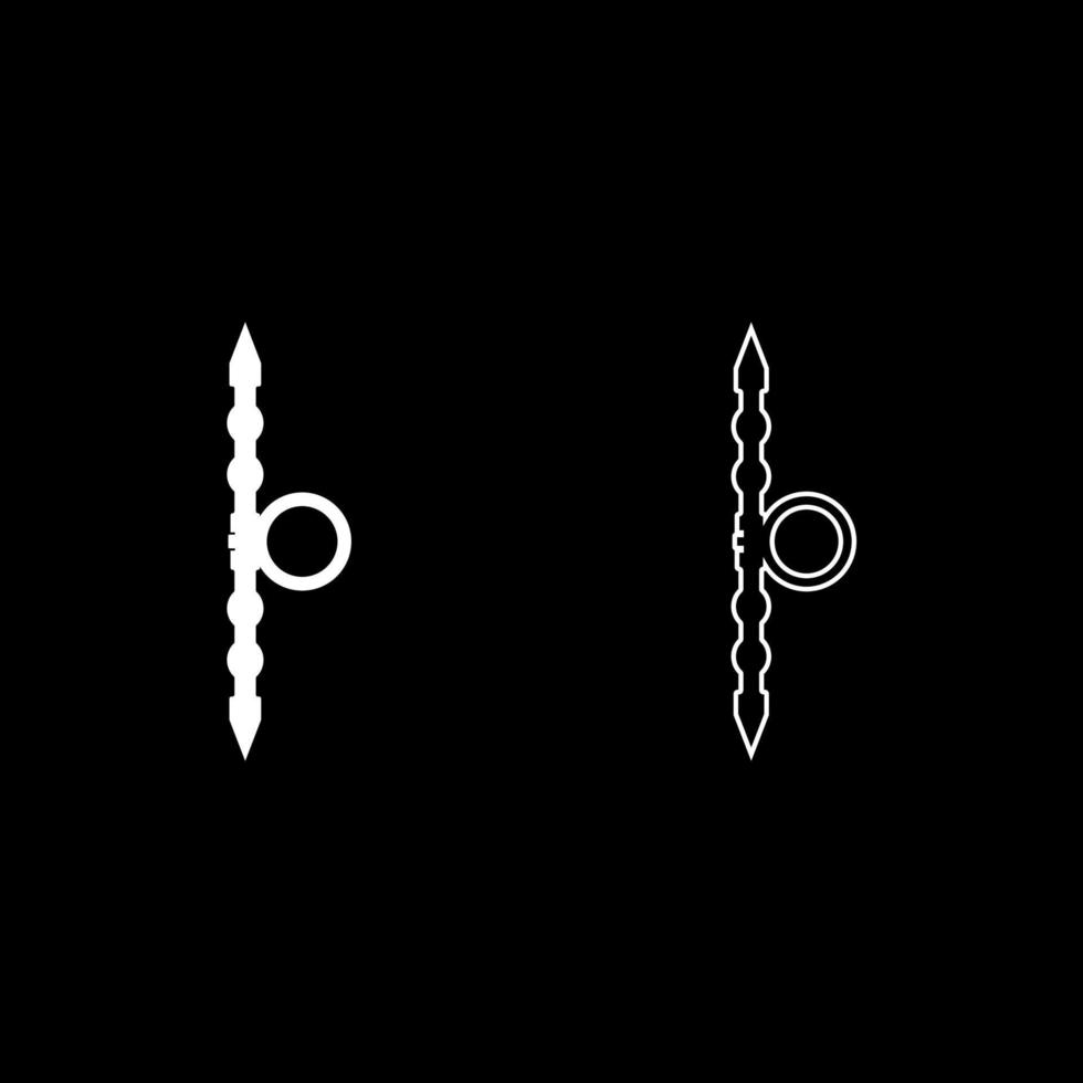 santensu arme de samouraï pour l'icône de la main ensemble de contours illustration vectorielle de couleur blanche image de style plat vecteur