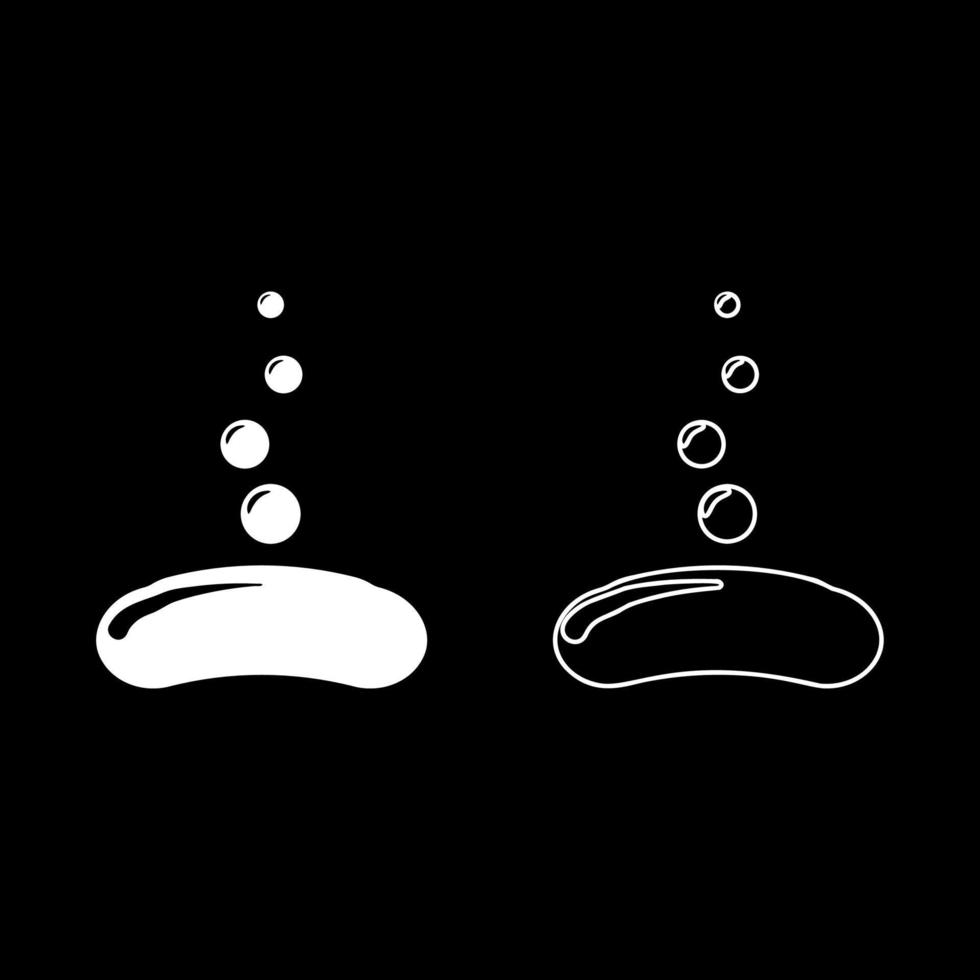 savon avec bulles vue bar icône contour ensemble couleur blanche illustration vectorielle image de style plat vecteur