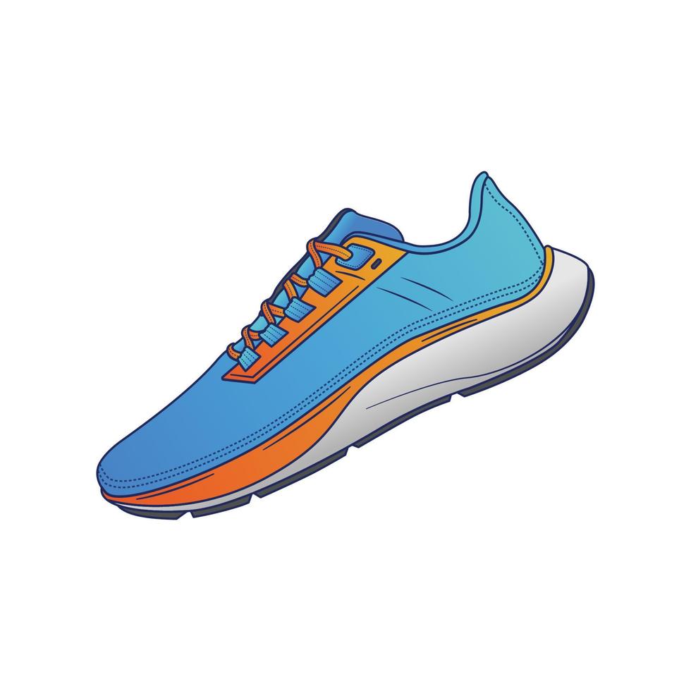 icône d'illustration vectorielle de chaussures de course sur fond blanc pour le web, la page de destination, l'autocollant, la bannière vecteur