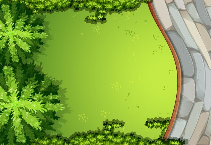 Une scène aérienne de jardin vecteur