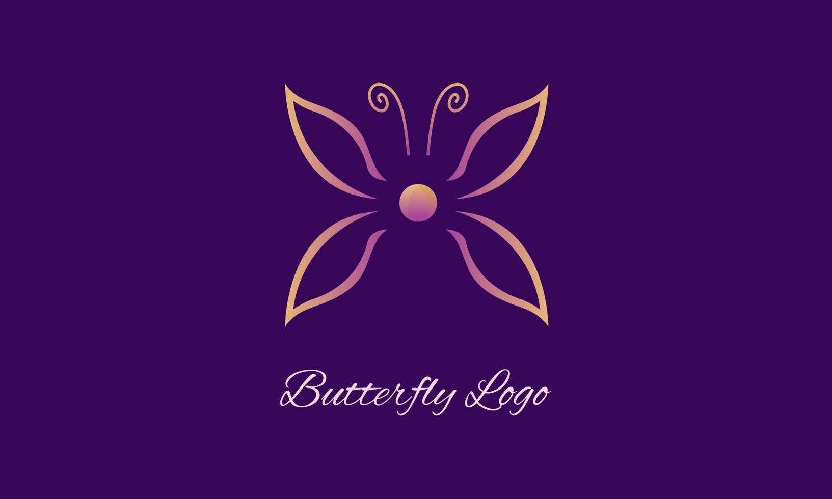 logo papillon, concept simple et moderne adapté à la beauté, à la cosmétique, au salon, aux femmes d'affaires et aux marques, style linéaire minimaliste vecteur