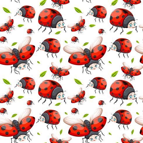 Modèle sans couture de coccinelle vecteur