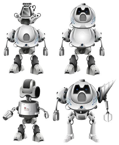 Ensemble de personnage de robot vecteur