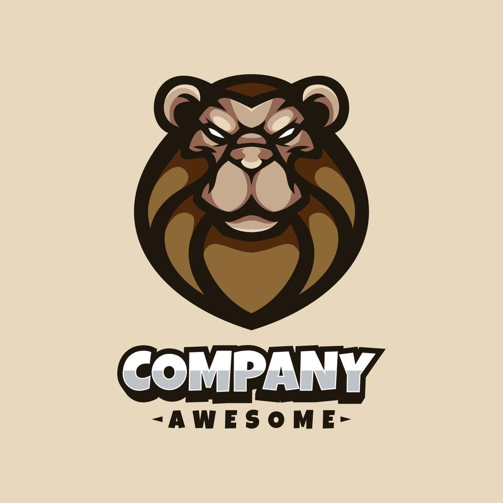 graphique vectoriel d'illustration de tête de lion, bon pour la conception de logo