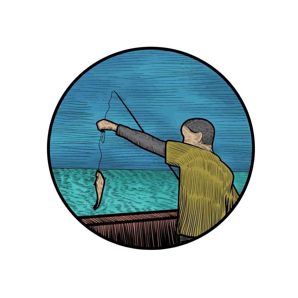 illustration de pêcheur vecteur