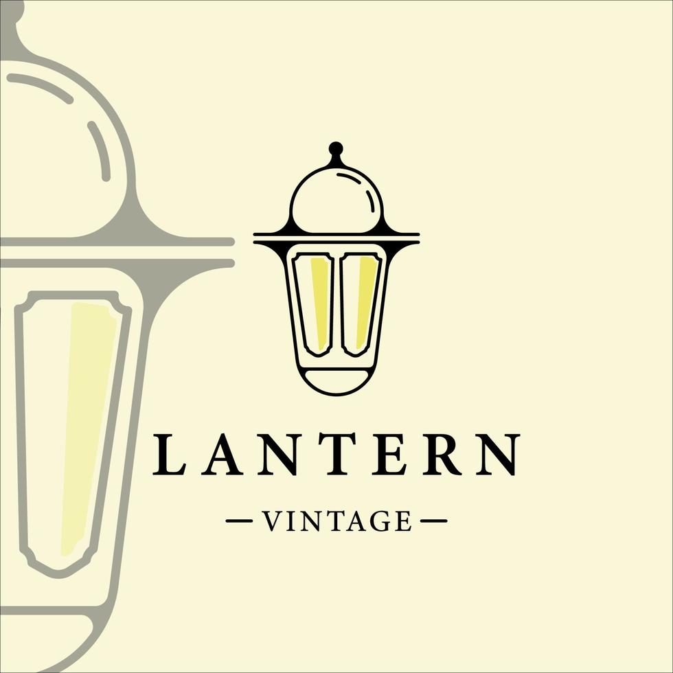 lanterne logo illustration vectorielle vintage modèle icône conception graphique. icône de restaurant de lampadaire avec un style rétro vecteur