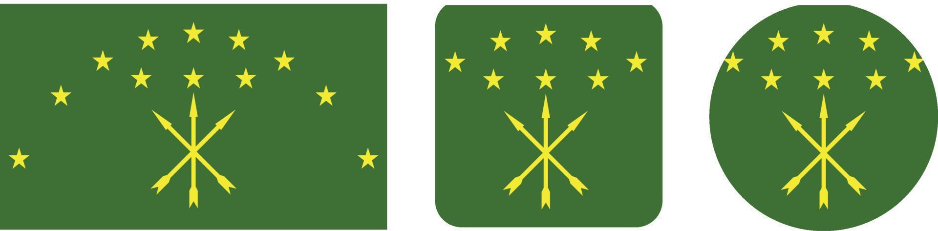 icône de drapeau d'adyguée. jeu d'icônes Web. collection d'icônes à plat. illustration vectorielle simple. vecteur