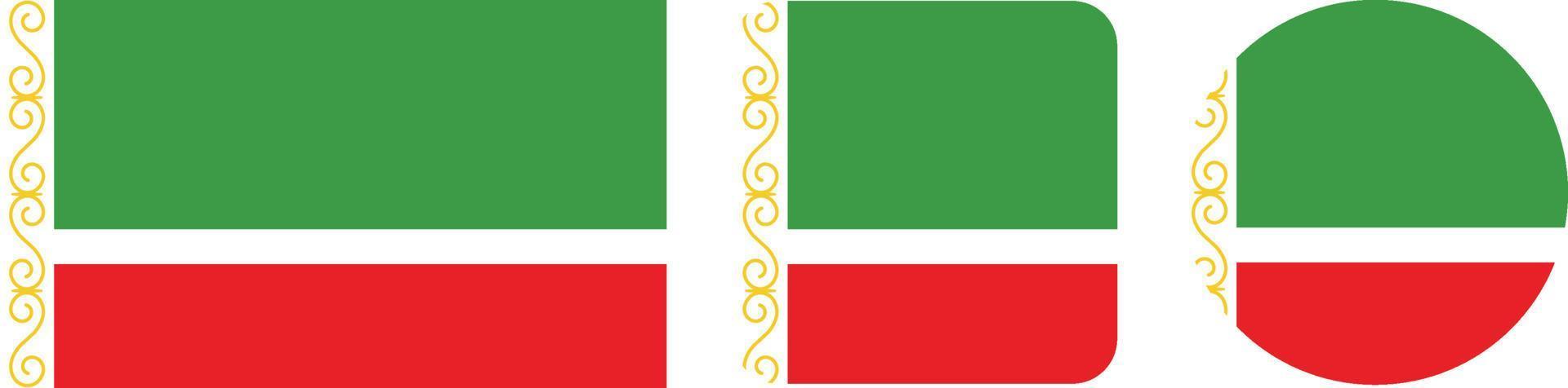 icône du drapeau de la république tchétchène. jeu d'icônes Web. collection d'icônes à plat. illustration vectorielle simple. vecteur
