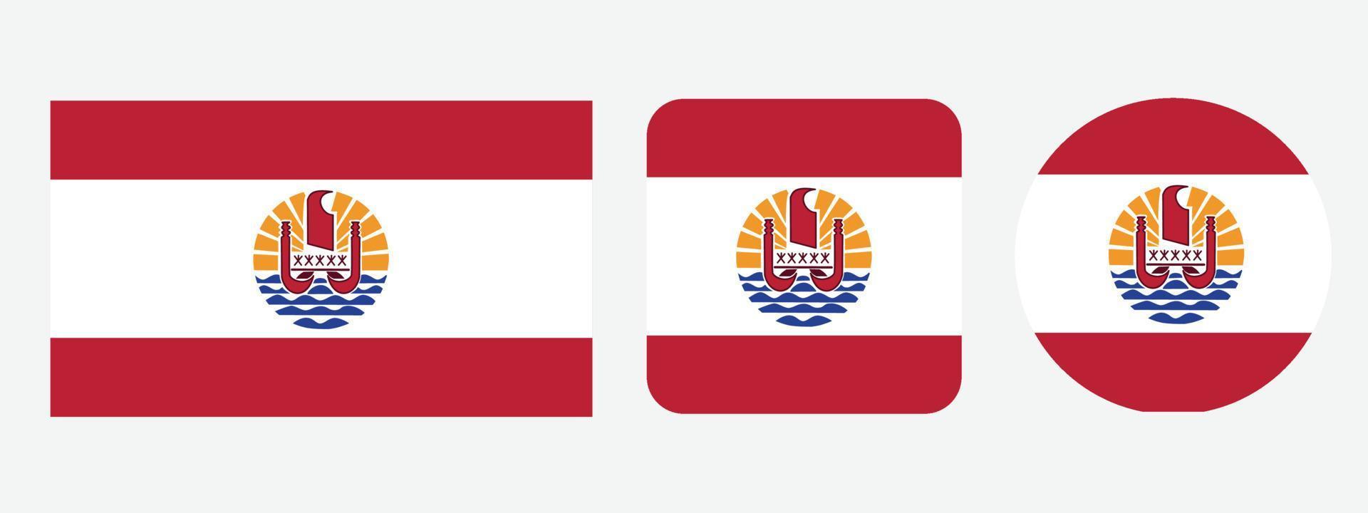 icône du drapeau de la polynésie française. jeu d'icônes Web. collection d'icônes à plat. illustration vectorielle simple. vecteur