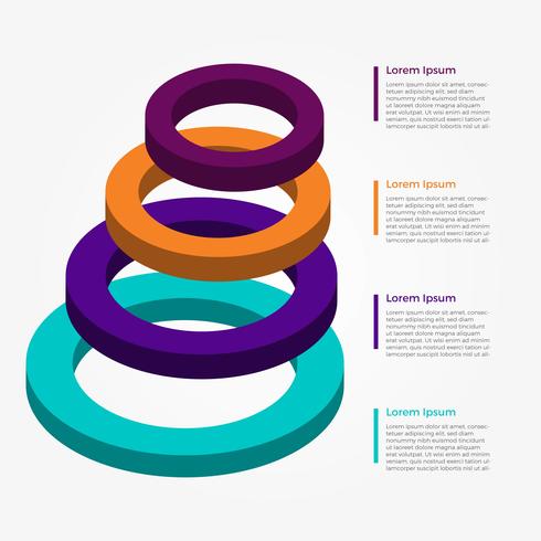 Modèle de vecteur plat 3D infographie élément cercle