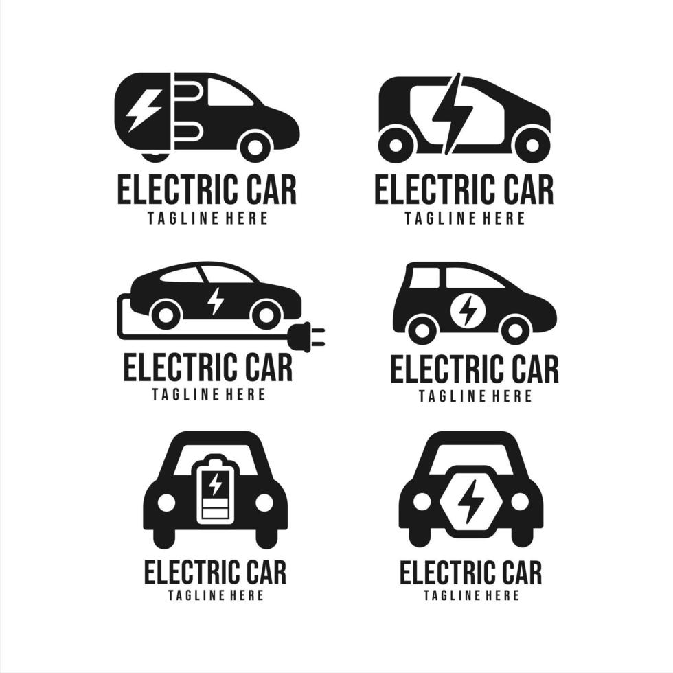 collection de logos vectoriels de voiture électrique vecteur