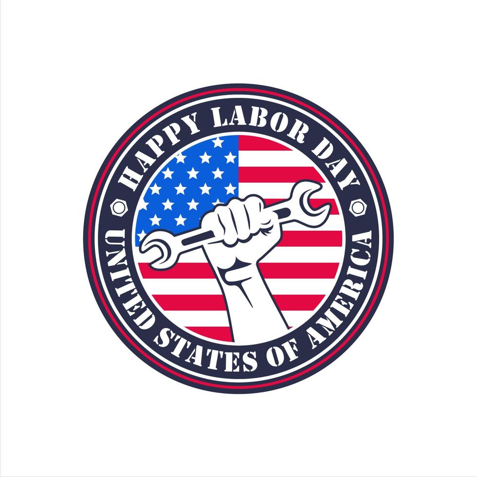 logo de conception de la fête du travail aux états-unis d'amérique vecteur