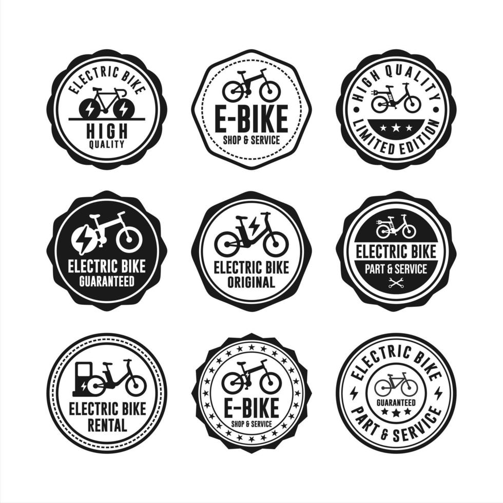 insigne timbres collection vélo électrique vecteur