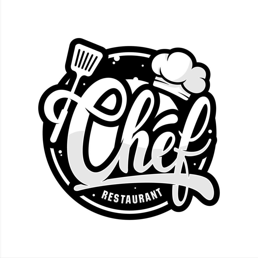 logo de conception de vecteur de restaurant de chef