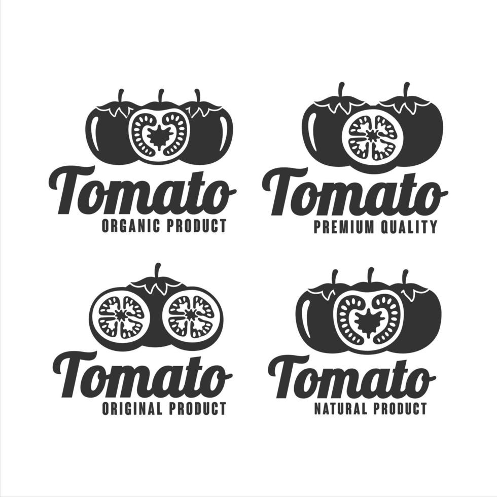 collection de logos de produits biologiques à la tomate vecteur