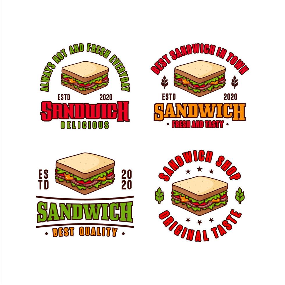 collection de conception de vecteur de logo sandwich