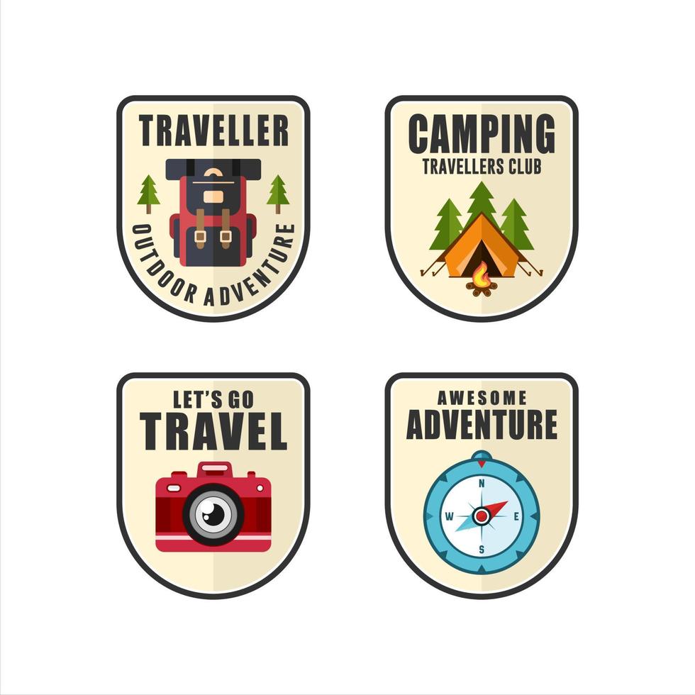 collection de logos d'aventure voyageur insigne vecteur