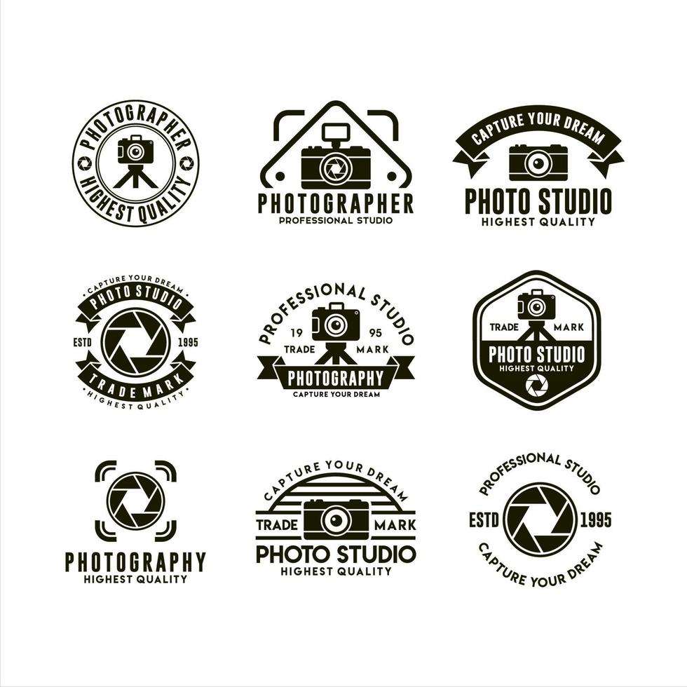 logo de conception de vecteur de studio professionnel de photographe