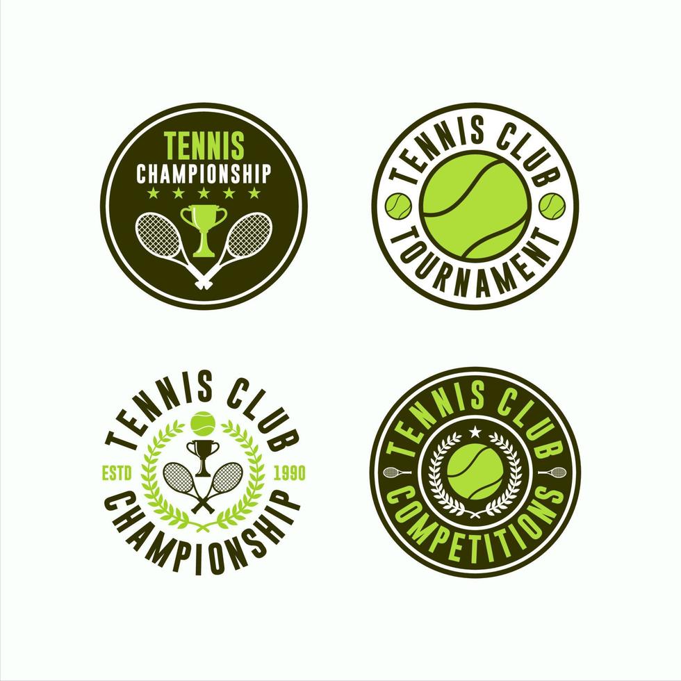 collections de logos de club de tennis de tournoi vecteur