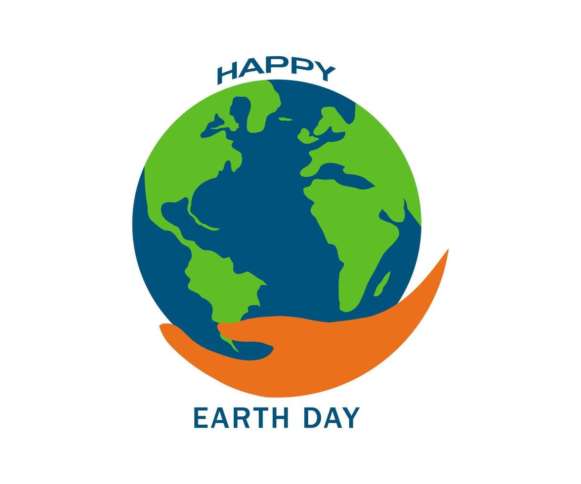 illustration de l'affiche du jour de la terre, avec les mains sous la terre, le but est que nous préservions toujours la terre vecteur