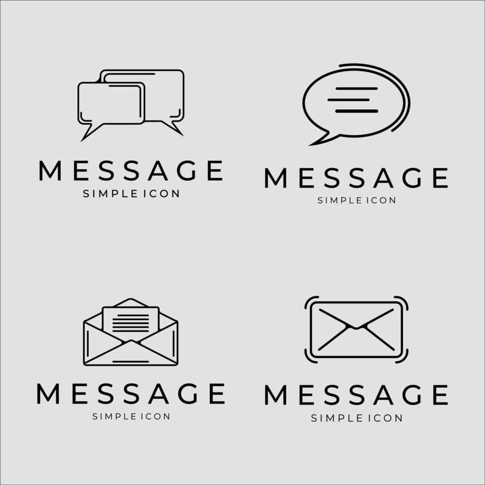 ensemble de message logo dessin au trait simple illustration vectorielle minimaliste modèle icône graphisme. collection groupée de divers signes ou symboles de téléphone pour l'application vecteur