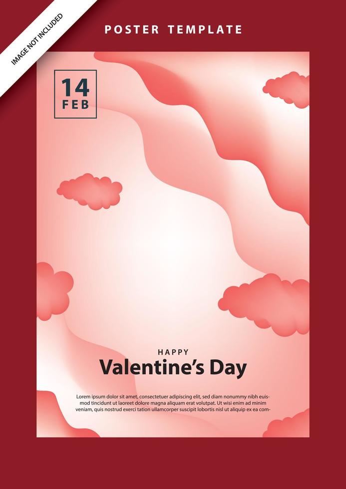 bonne saint valentin médias sociaux affiche bannière dépliant modèle événement résumé mise en page illustration fond février fête papier peint modèle étiquette toile fond moderne vecteur conception vente rouge romantique rouge