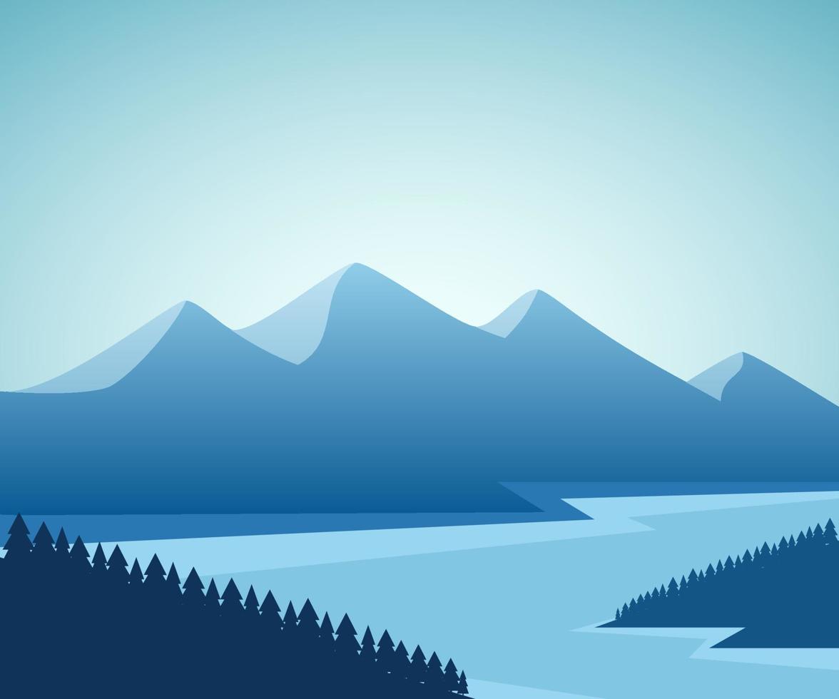 paysage de montagne et de lac. conception graphique. illustration vectorielle vecteur