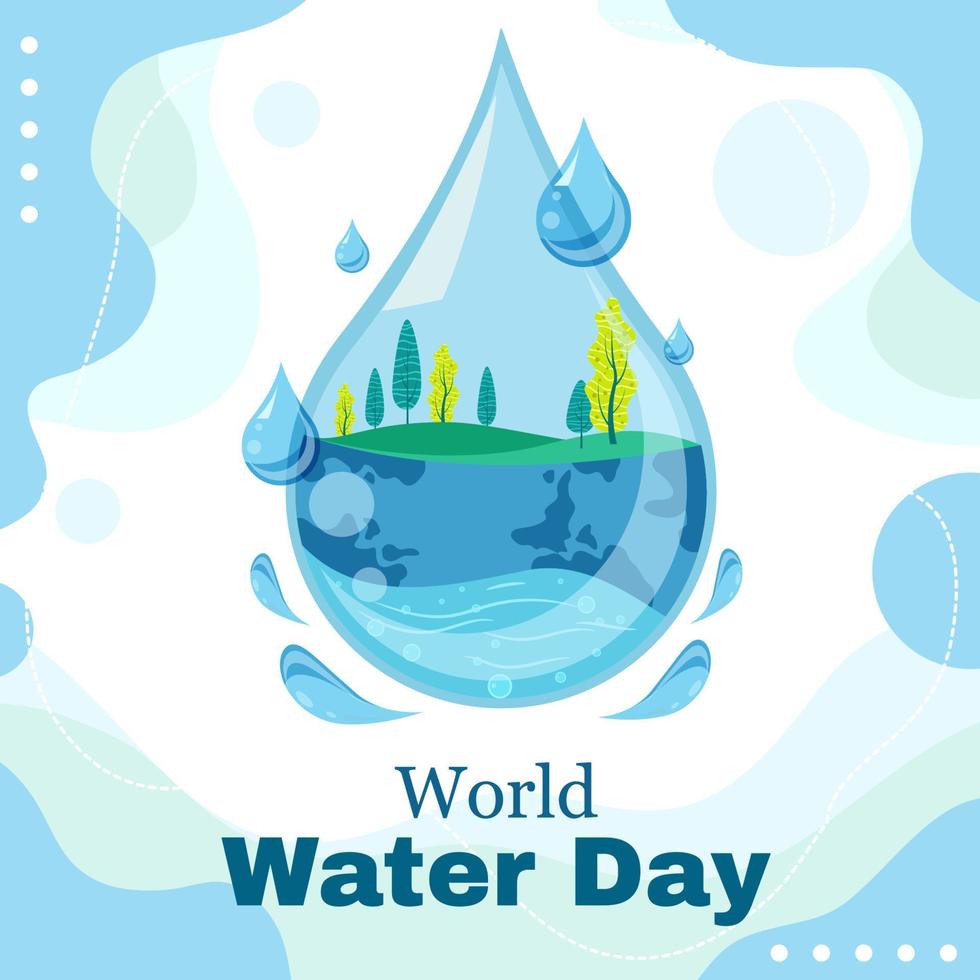 concept de la journée mondiale de l'eau avec des gouttelettes d'eau vecteur