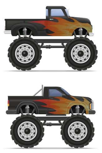 illustration vectorielle de monstre camion voiture pickup vecteur