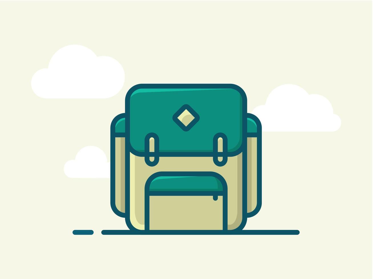 icône de sac à dos scolaire vecteur