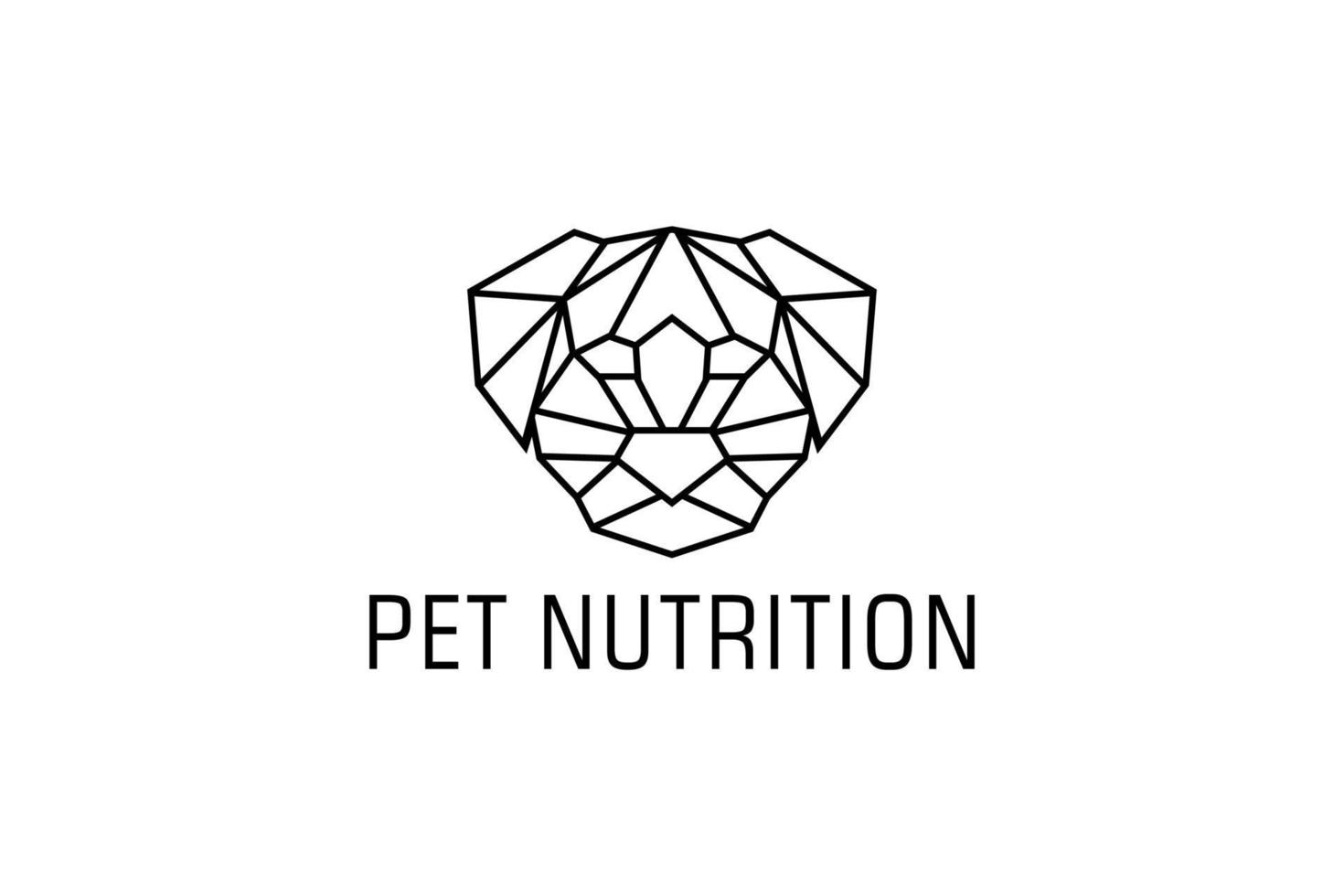 logo de nutrition pour animaux de compagnie. ligne isolée de style géométrique noir sur fond blanc. utilisable pour les logos d'entreprise, d'animal, d'animal de compagnie et de marque. élément de modèle de conception de logo vectoriel plat.