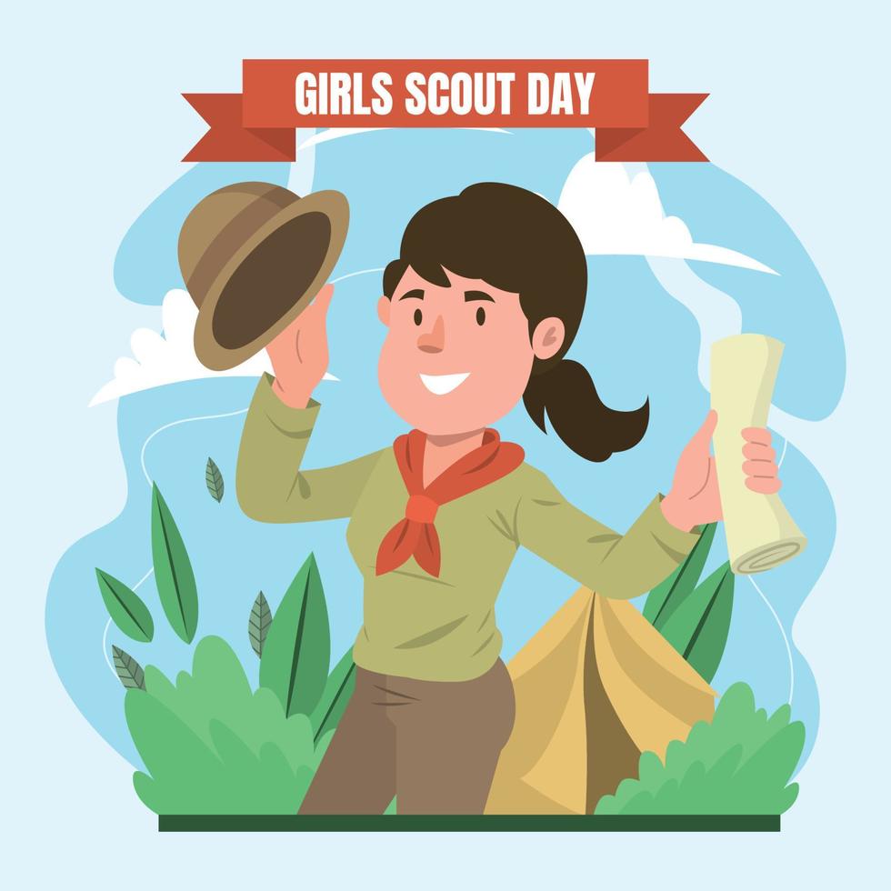 journée des scouts féminins vecteur