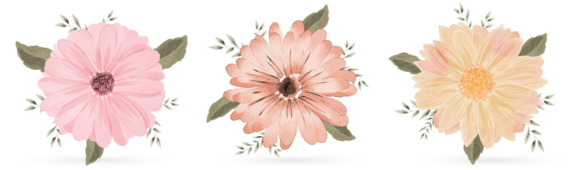 conception d'élément aquarelle bouquet de fleurs vecteur