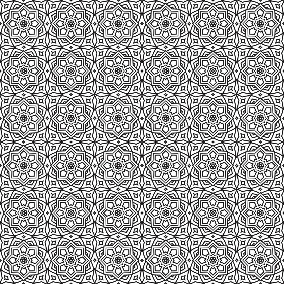 fond d'écran de mandala géométrique de fond sans couture batik classique. élégant motif floral traditionnel vecteur