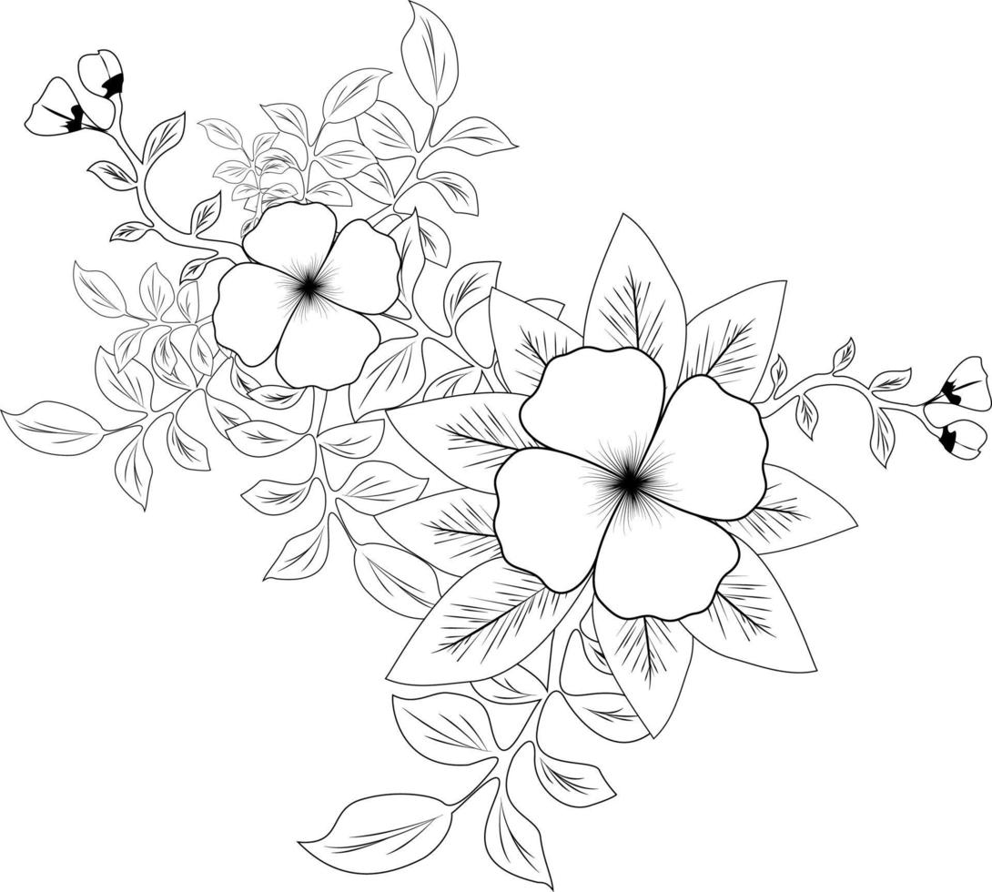 dessin au trait vecteur belle fleur