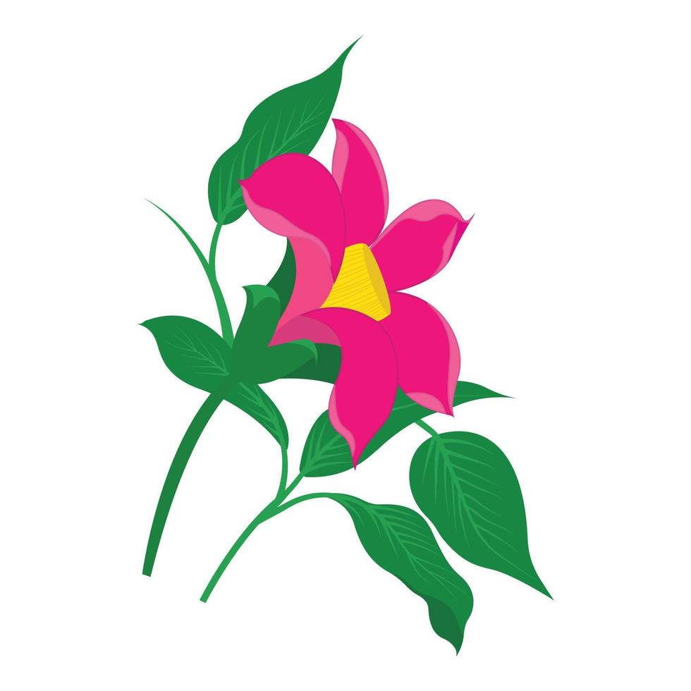 fleur rose arbuste décoratif weigela fissure illustration vectorielle vintage vecteur
