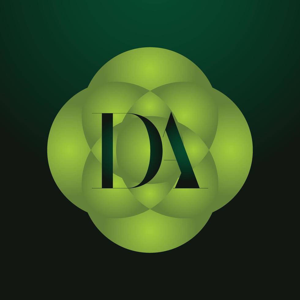 modèle vectoriel de conception de logo de lettre de monogramme initial da. création de logo de lettre da