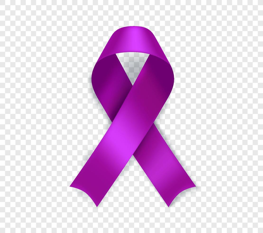 symbole de sensibilisation au cancer du pancréas. ruban violet isolé sur fond transparent vecteur