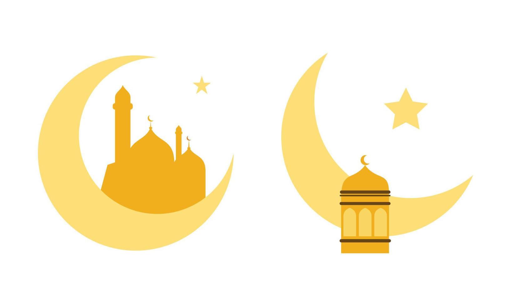 éléments dorés pour les décorations de conception du ramadan vecteur