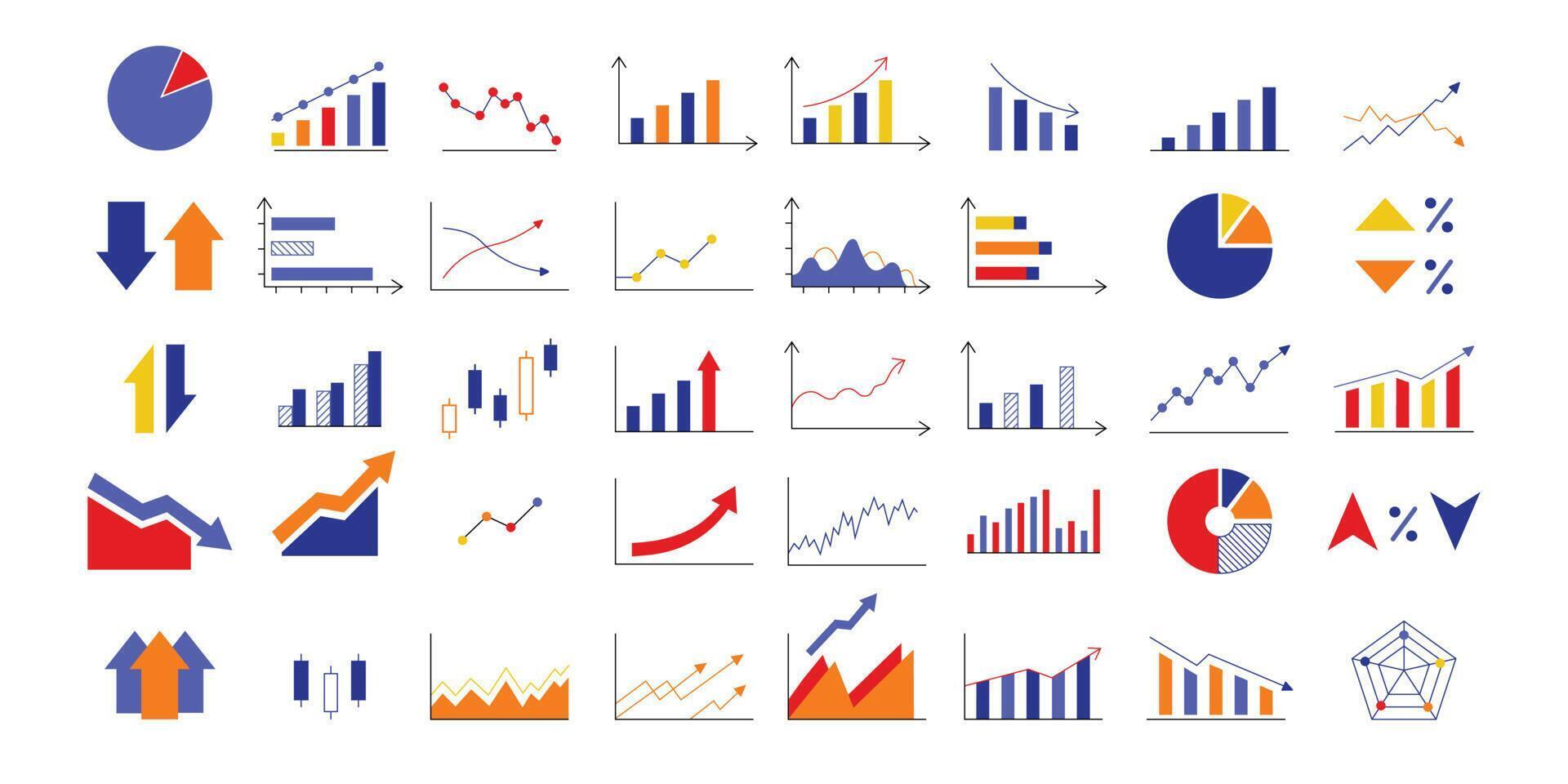 ensemble de divers diagrammes pour un élément de conception infographique vecteur