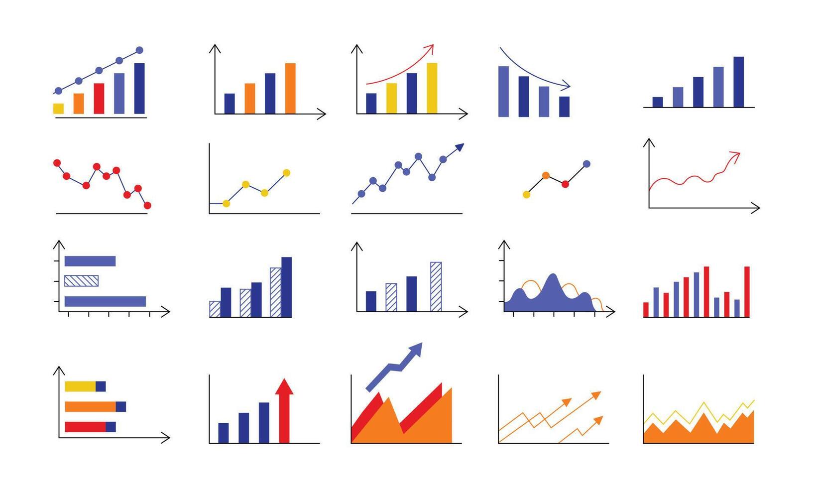 ensemble de divers diagrammes pour un élément de conception infographique vecteur